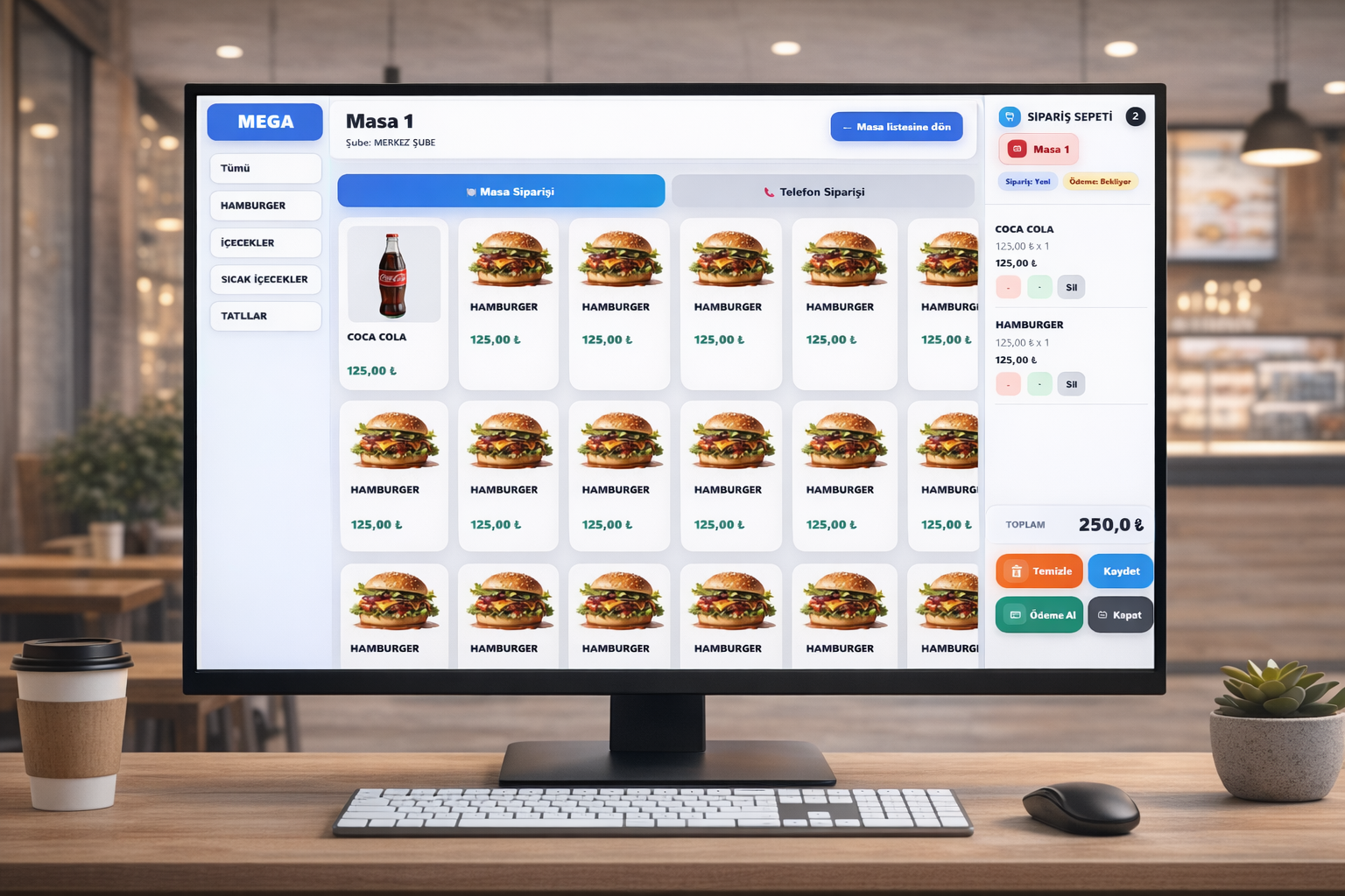Mega Yazılım kasa yönetimi ekranı
