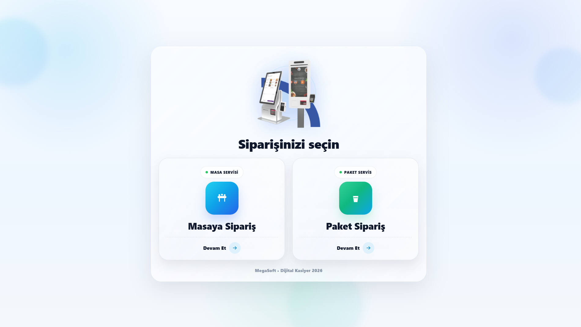 Kiosk seçim ekranı